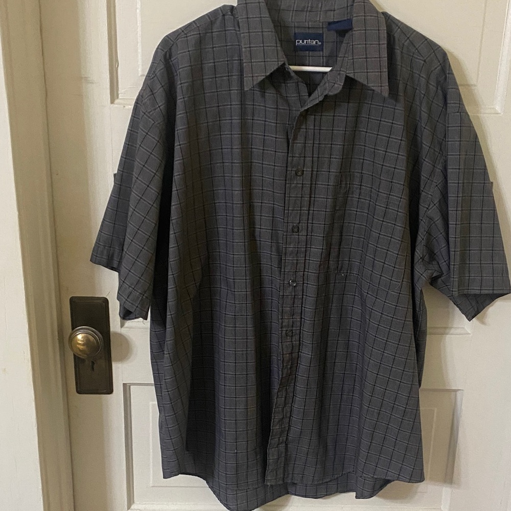 Puritan Dark Gray Plaid Men's Shirt